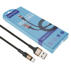 Кабель HOCO X26 XPress USB to Micro 2A, 1m, nylon, aluminum connectors, black/gold