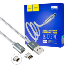 Кабель HOCO U40A для Lightning, серый, 1м (магнитный)