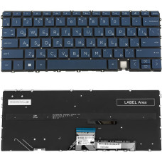Клавиатура для ноутбука HP (14-EF) rus, dark blue, без фрейма, подсветка клавиш
