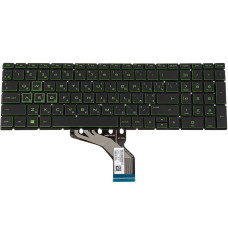 Клавиатура для ноутбука HP (15-cx, 15-ec) ukr, black, без фрейма, подсветка клавиш GREEN (ОРИГИНАЛ)
