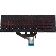 Клавиатура для ноутбука HP (Omen: 15-DC) rus, black, без фрейма, подсветка клавиш RED (RGB 4)