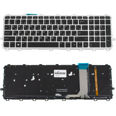Клавиатура для ноутбука HP (Envy: 15-J, 15T-J, 15Z-J, 17-J, 17T-J series) rus, black, silver frame, подсветка клавиш