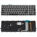 Клавиатура для ноутбука HP (Envy: 15-J, 15T-J, 15Z-J, 17-J, 17T-J series) rus, black, silver frame, подсветка клавиш