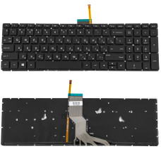 Клавиатура для ноутбука HP (Pavilion: 15-AK) rus, black, без фрейма, подсветка клавиш