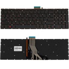 Клавиатура для ноутбука HP (Omen: 15-ax, 17-w series ) rus, black, без фрейма, подсветка клавиш (RED)