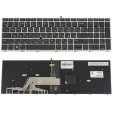 Клавиатура для ноутбука HP (ProBook: 450 G5, 455 G5) rus, black, silver frame, подсветка клавиш, с джойстиком (ОРИГИНАЛ)