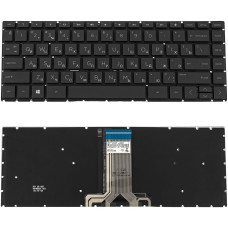 Клавиатура для ноутбука HP (240 G6, 245 G6) rus, black, без фрейма, подсветка клавиш