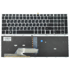 Клавіатура HP ProBook 450 G5/455 G5/470 G5/650 G4/650 G5, RU, чорна, срібна рамка, підсвітка