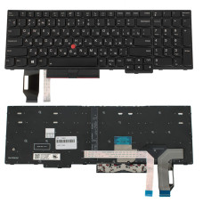 Клавиатура для ноутбука LENOVO (ThinkPad: T15 gen 2, P15s gen 2) rus, black, подсветка клавиш
