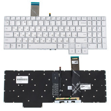 Клавиатура для ноутбука LENOVO (Legion: 5-15 series), rus, white, подсветка клавиш, без фрейма