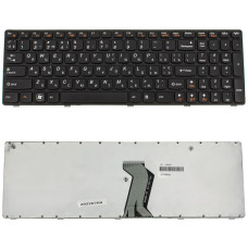 Клавиатура для ноутбука LENOVO (G570, G575, G770, G780, Z560, Z565) ukr, black, black frame
