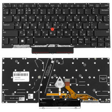 Клавиатура для ноутбука LENOVO (ThinkPad: X1 Nano Gen 3) rus, black, подсветка клавиш, без фрейма (ОРИГИНАЛ)