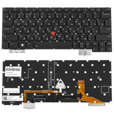 Клавиатура для ноутбука LENOVO (ThinkPad: X13s) rus, black, подсветка клавиш, без фрейма (ОРИГИНАЛ)