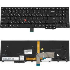 Клавіатура з підсвіткою для ноутбука Lenovo ThinkPad E550, E555 — чорна, RU-розкладка