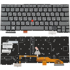 Клавиатура для ноутбука LENOVO (ThinkPad: X1 Carbon 12th Gen) ukr, black, без фрейма, подсветка клавиш