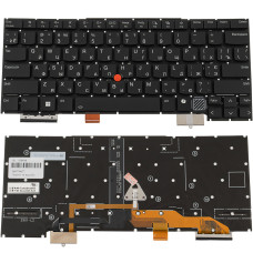 Клавиатура для ноутбука LENOVO (ThinkPad: X1 Carbon 13th Gen) ukr, black, без фрейма, подсветка клавиш
