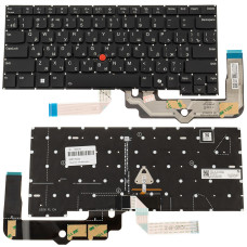 Клавиатура для ноутбука LENOVO (ThinkPad: E14 Gen 6) ukr, black, без фрейма, подсветка клавиш (copilot)