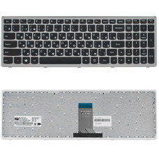 Клавиатура для ноутбука LENOVO (IdeaPad: U510, Z710) rus, black, silver frame