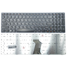 Клавіатура для LENOVO IdeaPad Y570, Y770 (RU Black, сіра рамка)