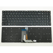 Клавіатура для LENOVO YOGA 500-15 / 500-15IBD / 500-15IHW / 500-15ISK та Flex 3-1570 — RU Black, з підсвіткою, без рамки (Original)