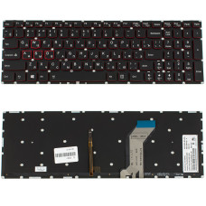 Клавиатура для ноутбука LENOVO (IdeaPad: Y700-15), rus, black, без фрейма, подсветка клавиш (ОРИГИНАЛ)