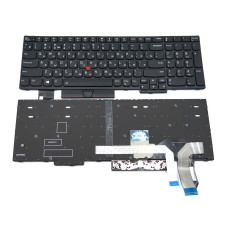 Клавіатура для Lenovo ThinkPad E580, E585, E590, L580, L590, T590 — чорна (RU) з підсвіткою