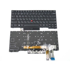 Клавіатура для Lenovo ThinkPad E480, E485, L480, L380, T490, E490, E495, L490, T495, yoga L390 (T480S, 01YP360, 01YP520) (RU Black з підсвіткою)