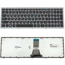 Клавиатура для ноутбука LENOVO (Flex 15, Flex 15D, G500s, G505s, S510p) rus, black, silver frame (ОРИГИНАЛ)