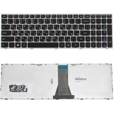 Клавиатура для ноутбука LENOVO (G50-30, G50-45, G50-70, Z50-70, Z50-75, Flex 2-15) rus, black, silver frame (ОРИГИНАЛ)