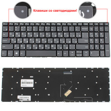 Клавиатура для ноутбука LENOVO (IdeaPad: 320-15 series) rus, onyx black, без фрейма, с диодом на кнопке включения (ОРИГИНАЛ)
