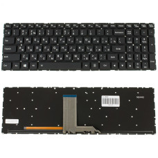 Клавиатура для ноутбука LENOVO (Yoga: 500-15IBD, 500-15ISK) rus, black, без фрейма, подсветка клавиш