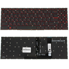 Клавиатура для ноутбука MSI (GF66, GF76) rus, black, без фрейма, подсветка клавиш (RED) (ОРИГИНАЛ)