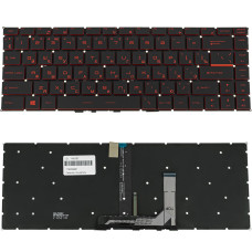 Клавиатура для ноутбука MSI (GS65) rus, black, без фрейма, подсветка клавиш (ОРИГИНАЛ) (RED)
