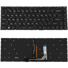 Клавиатура для ноутбука MSI (GS65) rus, black, без фрейма, подсветка клавиш (ОРИГИНАЛ)