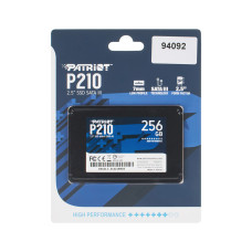 Жесткий диск 2.5" SSD  256Gb Patriot P210 Series, P210S256G25, TLC 3D, SATA-III 6Gb/s, зап/чт. - 400/500мб/с