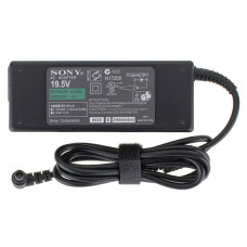 Блок живлення для ноутбука SONY 90W (19.5V/4.7A), штекер 6.5×4.4 мм з PIN (3 отвори), L‑подібний роз’єм, чорний, без мережевого кабелю