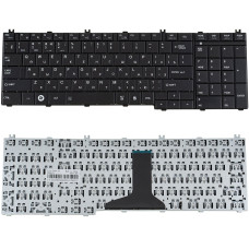 Клавіатура для ноутбука Toshiba C650, C655, L650, L655, C660, L670, L675 — чорна, RU-розкладка
