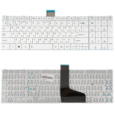 Клавіатура для ноутбука Toshiba Satellite C50, C50D, C55, C55D — біла chiclet, RU-розкладка