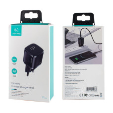 Зарядное устройство Usams US-CC124, T36, 20W, Super Si PD Fast Charger(EU), Black