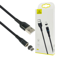 Кабель Usams US-SJ352 U32 Lightning Aluminum Alloy Magnetic Charging and Data Cable 1m Black